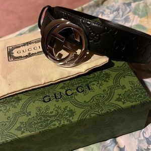 Authentic GUCCI Interlocking G Monogram Wide Belt Size 80-32 OFFERS ACCEPTED